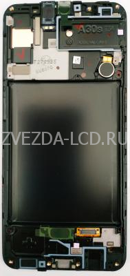 Дисплей с тачскрином Samsung A30S / A307 в раме (сервисный 100% оригинал) (черный)